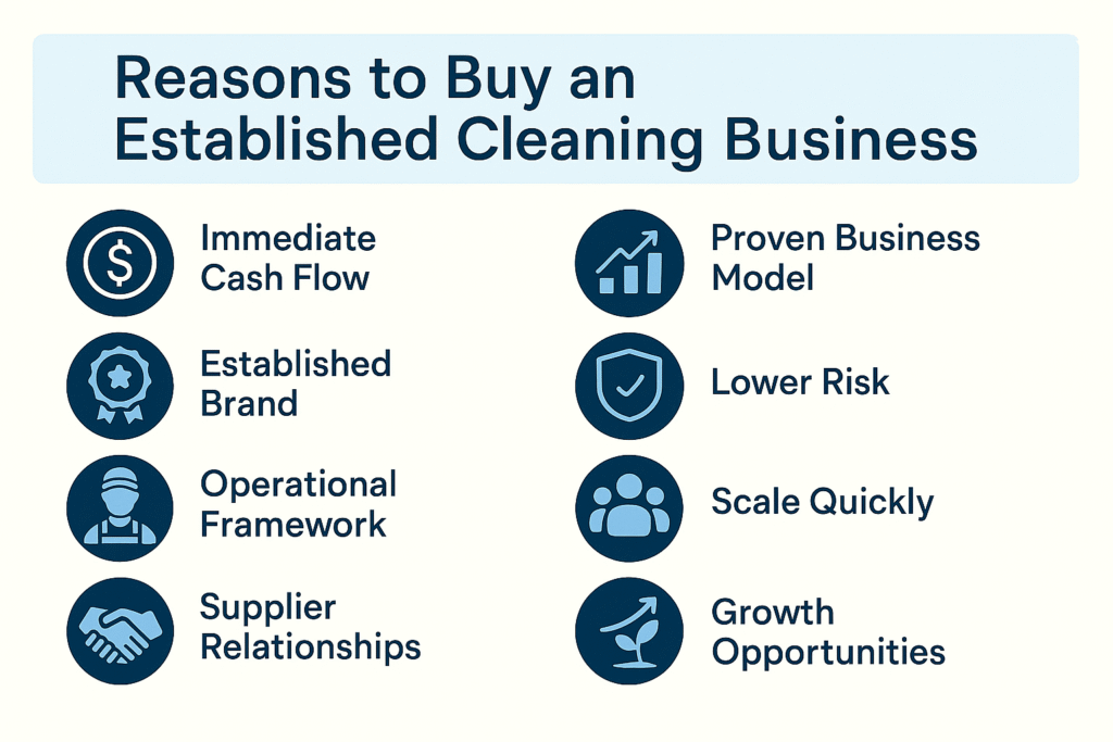 Thinking about entering the cleaning industry? Here are compelling reasons to buy cleaning business versus starting one.