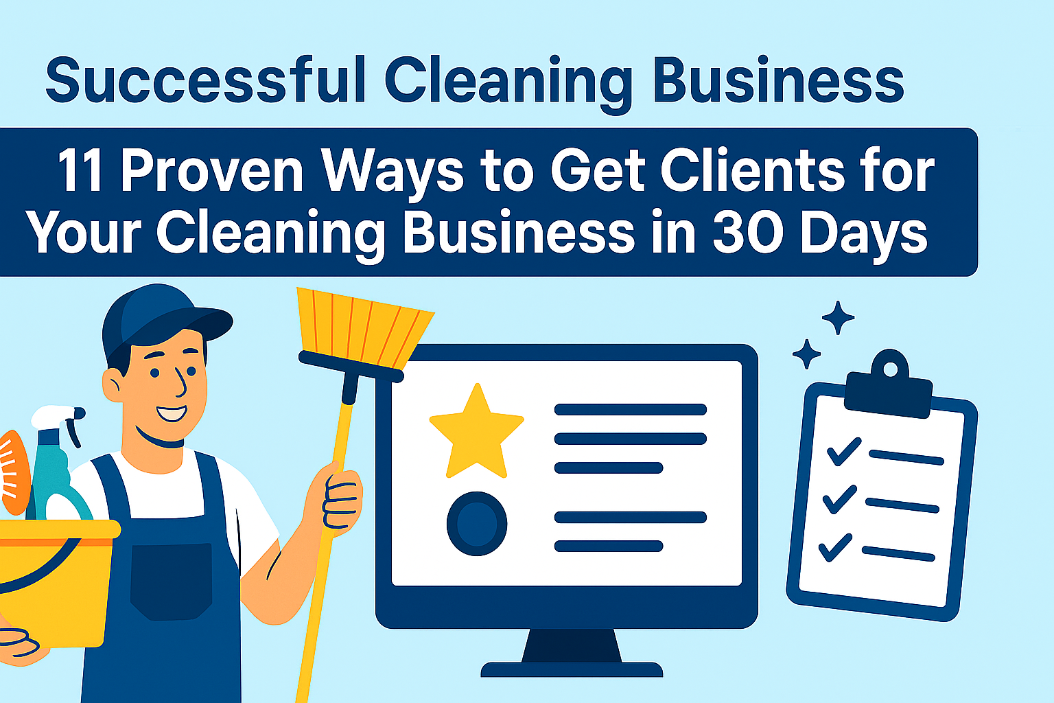 Learn how to get clients for your cleaning business with 11 effective strategies in just 30 days. Grow your client base today.